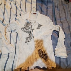 Jane Blue vintage white embroidered shirt